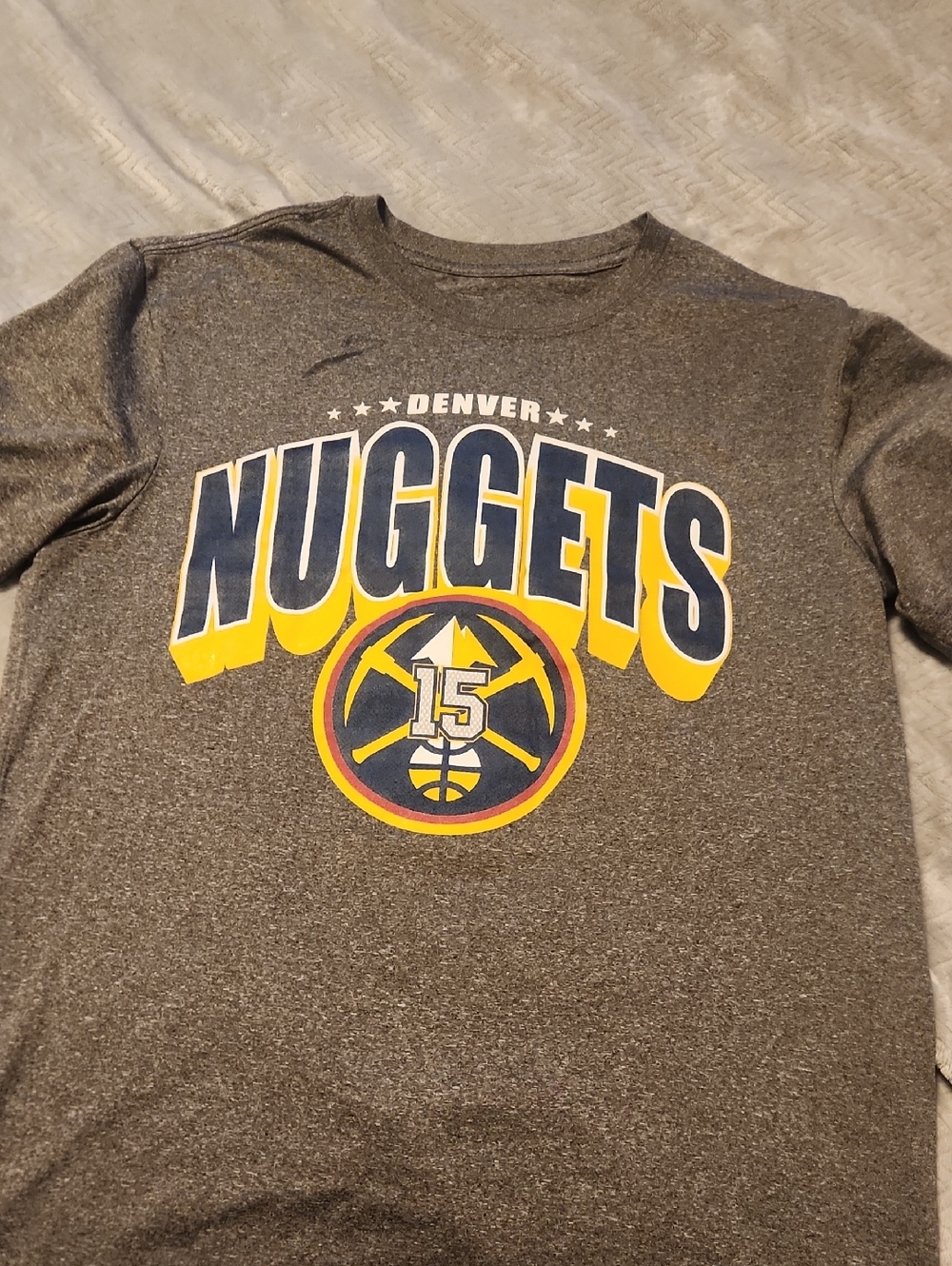 Gray Short-Sleeve Logo Tee - Yellow & Navy